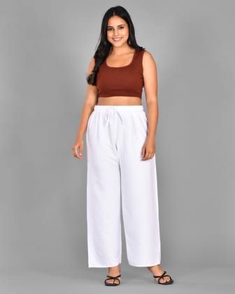 SENORITA Stylist heavy quality reyon palazo with beautiful colour choice - off white - 2XL