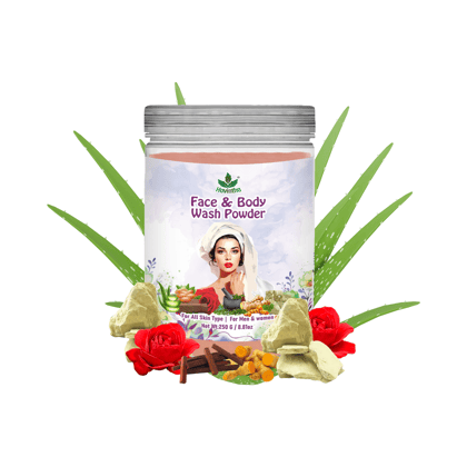 Havintha Natural Face & Body Wash Powder | For Glowing & Shiny Skin | 250 Grams (JAR)