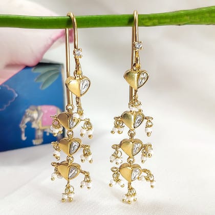 92.5 Sterling Silver Love Knot Earrings-Gold