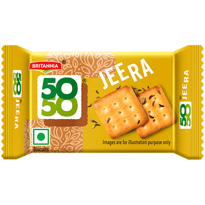 Britannia 50-50 Jeera Masti Biscuit -Light, Crispy, Ready To Eat, 31.5 G