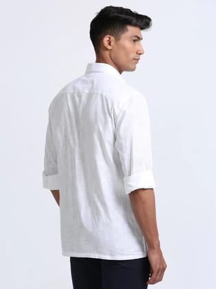 White Colour Cotton Shirt full sleeve-38