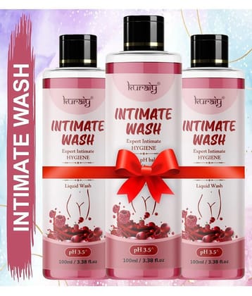 KURAIY Intimate Hygiene Wash With Cherry Extracts 100 Ml Pack of 3