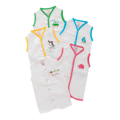 Boys Vest WCP - Pck of 5-0 - 3 Months