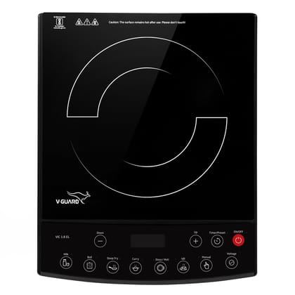 VIC 1.8 EL Induction Cooktop / 1800 Watt Electric Induction stove with 8 Power Levels |Temperature Control | Push button| Auto-cutoff | Elegant Crystal Glass Matte Finish | Fast Cooking