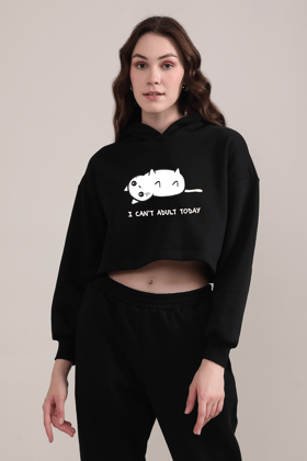 I Can't adult today-Crop Hoodie-XS