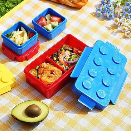 Lego Brick Stacked Lunch Box-Yellow/Red