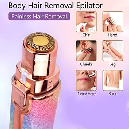 Aliza Rechargable 2 In 1 Rechargble Eyebrow Machine Facial Hair Remover, Upperlips Nose Body Hair Removal Flawless Trimmer For Women (Multi Colour)