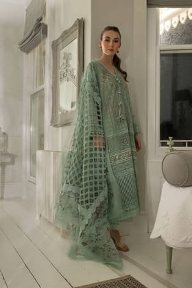 Sobia Nazir Luxury Lawn 2024 | Green Suit-Set-Stitched / XS
