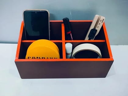 Rave Creations Standard desk Organizer, Orange and brown