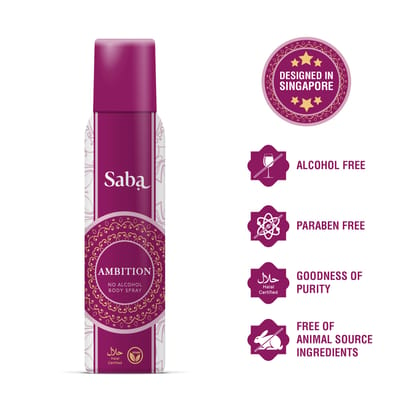 Saba Ambition Perfumed Body spray deodorant - Long lasting Fragrance - Alcohol Free