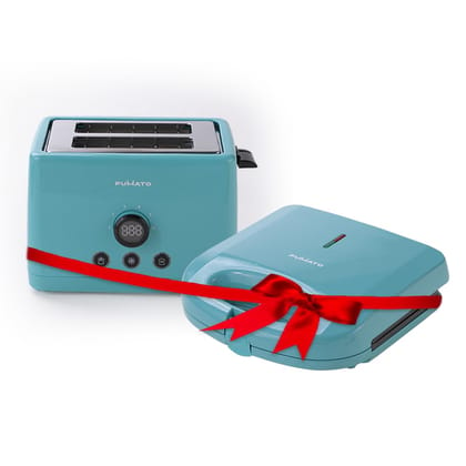 The Better Home Fumato Wedding Gift Set: Toaster & Sandwichmaker, 1-year Warranty, Misty Blue. Perfect Gifting Combo.-The Better Home Fumato Wedding Gift Set| Toaster, Sandwichmaker |Perfect Gift