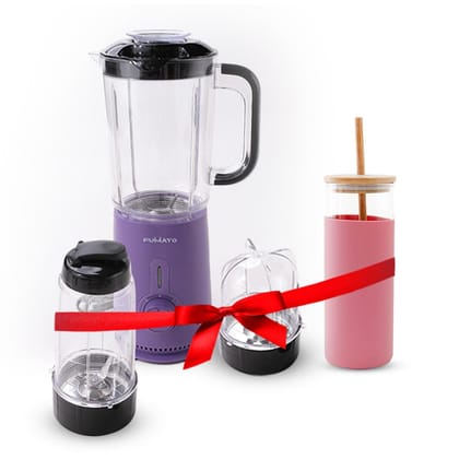 The Better Home Fumatos Kitchen ComboNutri Blender with Glass Tumbler, Food Grade Material, Ultimate Utility Combo, Purple Pink-The Better Home Fumato's Kitchen Combo: Nutri Blender with Glass Tu