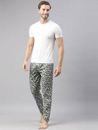 Grey Printed Lounge Pant-M