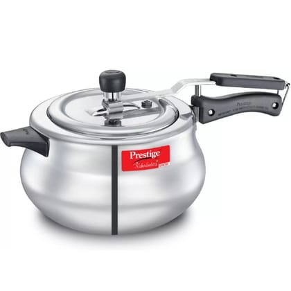 Prestige Nakshatra Plus Svachh Aluminium Spillage Control Handi Pressure Cooker, 5 L (Silver)