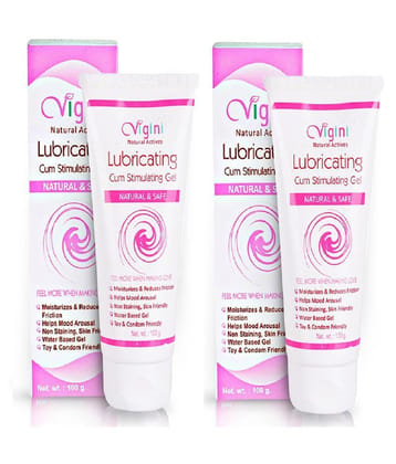 Vigini 100% Natural Actives Lubrication, Lubricating Gel Personal Lubricant Gel 200 g Pack of 2