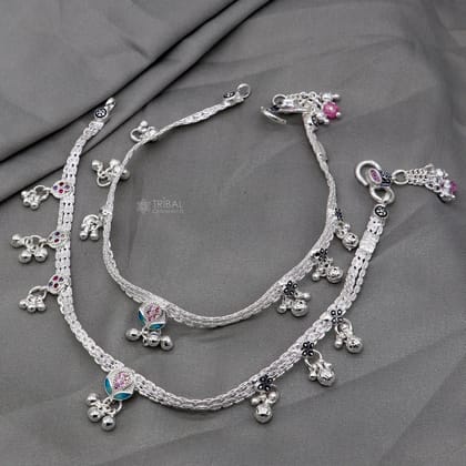 925 sterling silver handmade stylish anklets amazing Ankle bracelet for gifting belly dance ethnic jewelry ank641