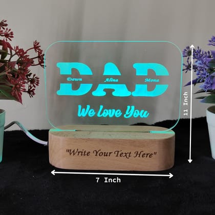 Shayona 3D Illusion personalized  You are Best Dad in The World Acrylic Night Light lamp  Gifts for Daddy on Fathers Day, Christmas, Birthday from Son, Daughter Multicolor Product