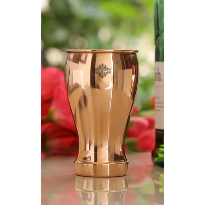 Indian Art Villa Pure Copper Wine Glass Goblet Tumbler Cup 490 ML-1