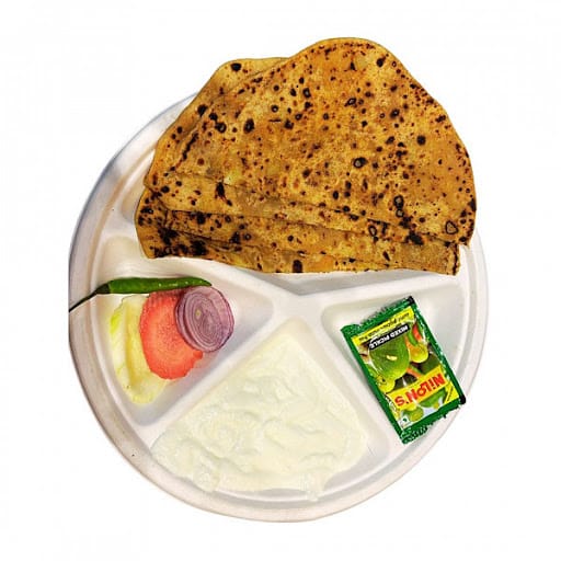 Atta Paneer Parantha (2) + Dahi + Pickle