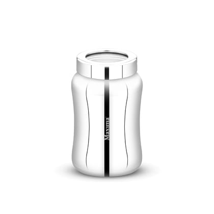 MAXIMA Tulip Stainless Steel Canister - 900ml | Elegant Circular Design for Tea, Coffee, and Spices | Leak Proof | Airtight Kitchen Storage Container 