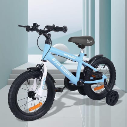 Vroom Bicycle For Kids 14 Inch With 90% Plug and Play For Ease of Installation-Lake Blue