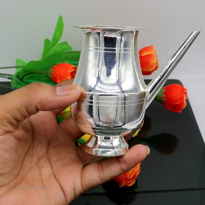 925 sterling silver customized karwa chauth puja kalash, lord shiva silver utensils with nozzles, karwa chauth kalash jar , puja article su441