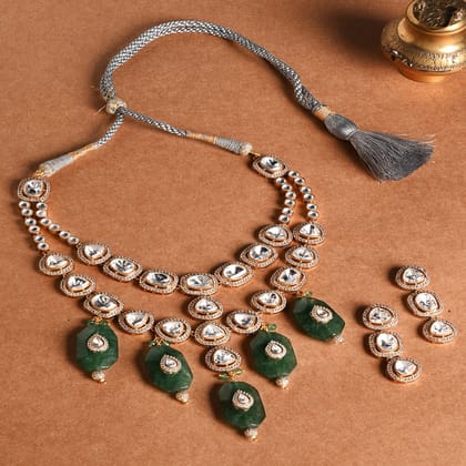 Majestic Layered Necklace With Earrings - JBRMR24NKS59