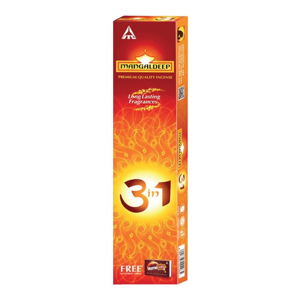 Mangaldeep 3in1 Agarbatti - Premium, charcoal free incense sticks