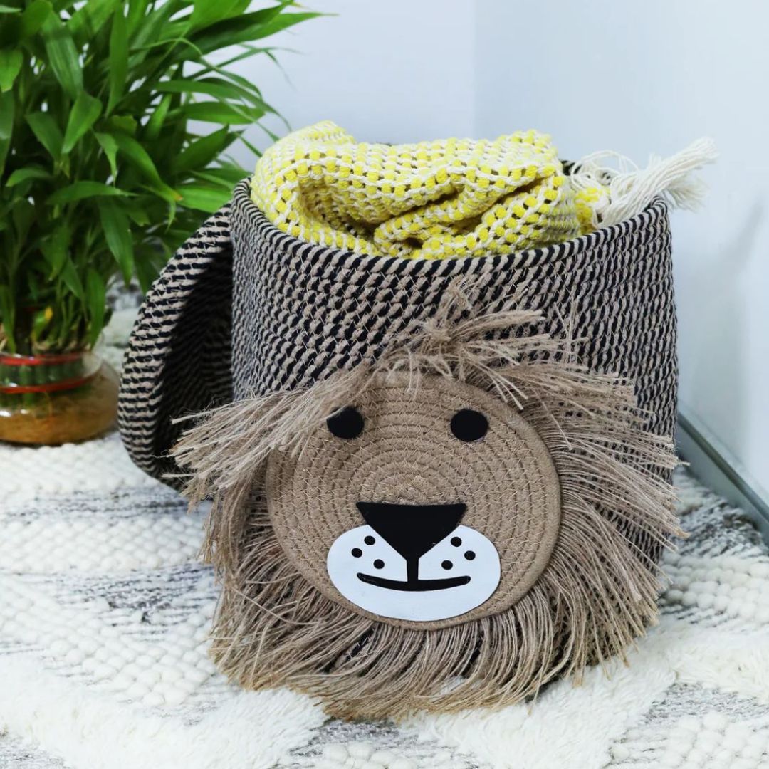 Kids Lion cotton rope gift basket-color 1