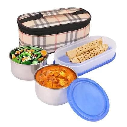 Multispace HUM TUM Lunch Box with 2 Round Containers & 1 Oval Container Perfect For Office Use 3 Containers Lunch Box (750 ml)