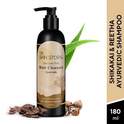 Ayurvedic Hair Shampoo, 100% Natural, Controls Hair Fall, With Shikakai Reetha & Amla (180 ML)