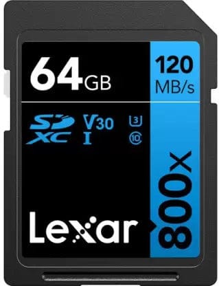 Lexar High Performance 800x 64GB SDXC UHS-I U3 SD Card For Camera LSD0800064G-BNNNG