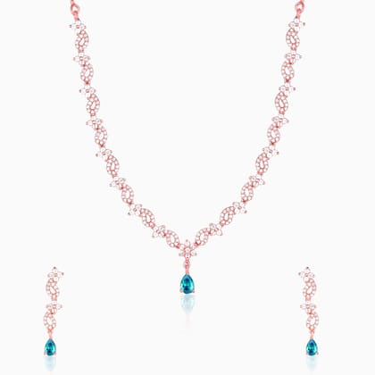 Rose Gold Blue Drop Set