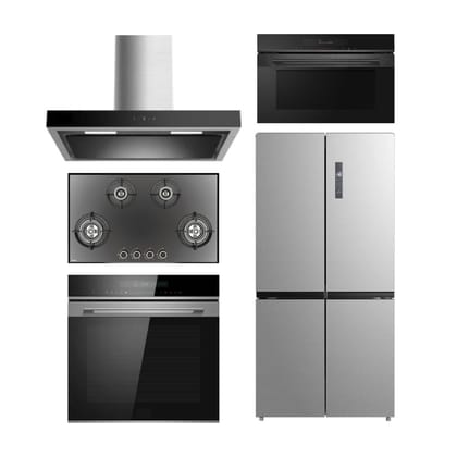 Hafele Chimney + Hob + Oven + Microwave + Refrigerator Combo HACHOMR-07