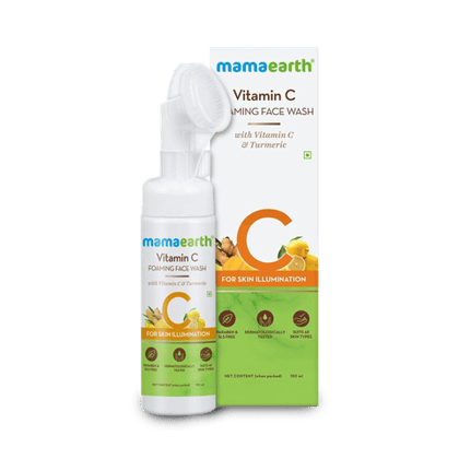 Mamaearth Vitamin C Foaming Face Wash With Vitamin C And Turmeric For Skin Illumination, 150 ml Bottle