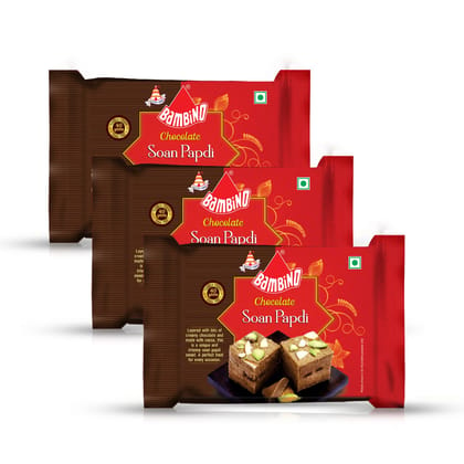 Bambino Chocolate Soan Papdi Each 200Gms Pack Of 3, 600 Gms