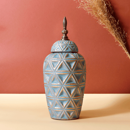 The Rustic Charm Ceramic Decorative Vase And Showpiece - Small-Height - 15 Inches & Width - 7 Inches / Ceramic / Available