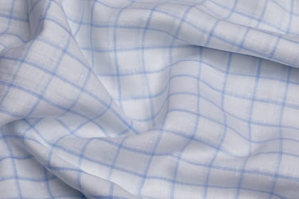 100% Linen,Piece Dyed,Plain,White And Sky Blue Men And Women, Unstitched Shirting Or Top Fabric-1 Meter