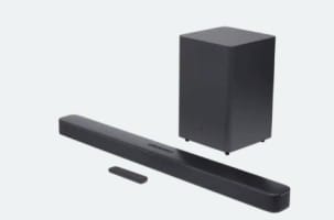 JBL Sound Bar Deep Bass, Dolby Digital with Wireless Subwoofer for Extra Deep Bass 2.1 CHANNEL BAR 21 Dbblkin Black