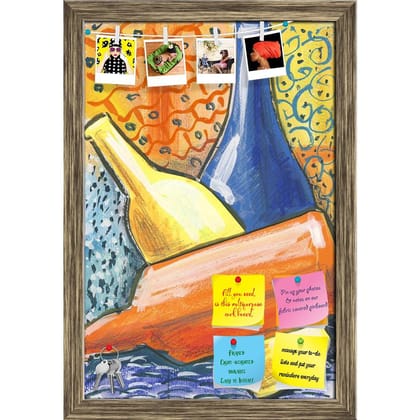 ArtzFolio Still Life Art D3 Printed Bulletin Board Notice Pin Board Soft Board | Framed-Pin Board; Antique Gold Frame / 12inch x 17.5inch (30.5cms x 44.5cms)