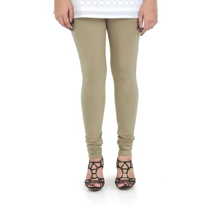 Women's Cotton Churidar Leggings (Free Size) - Natural Tan