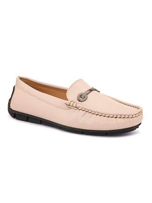 Women Faux Leather Casual Slip on Loafers-Pink / 3