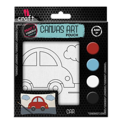 ICRAFT DIY CANVAS POUCH DINOSAUR (CHOOSE OPTIONS)-Car