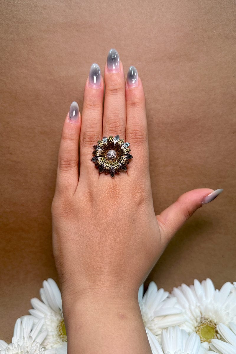 Dual tone flower Ring RING122326