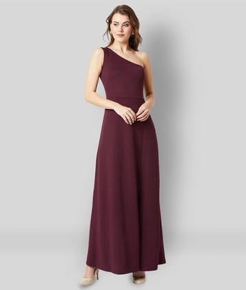 Miss Chase - Maroon Crepe Womens One Shoulder ( Pack of 1 ) - S