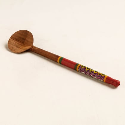 Handmade Lacquered Wooden Ladle Spoon - Medium