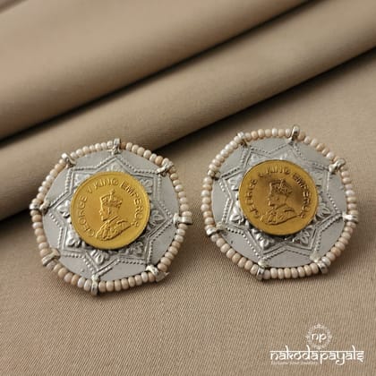 Golden Coin Studs (Dt0565)