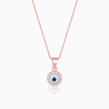 Rose Gold Studded Evil Eye Pendant