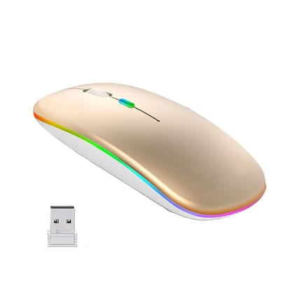 Muvit RGB Ultra Slim Wireless Rechargeable Mouse (Gold)