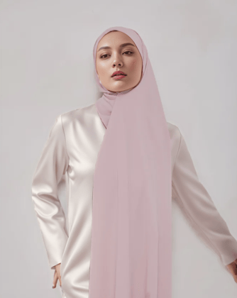 Premium Chiffon Hijab - Pink Rose-Pink Rose